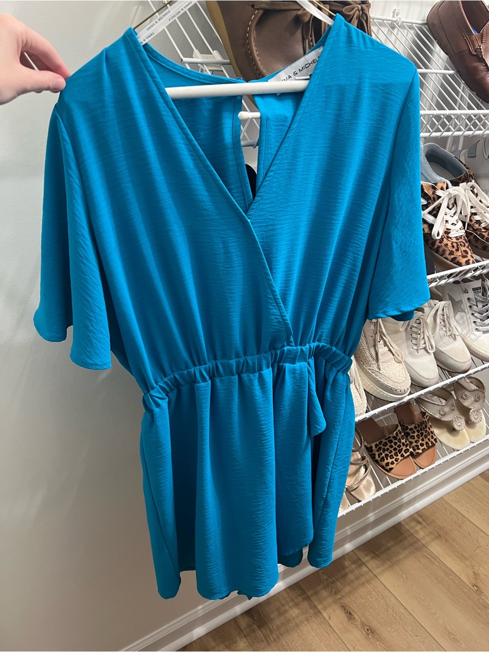 Emma & Michele Bright Teal Romper